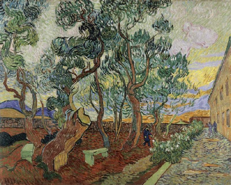 Vincent Van Gogh The Garden of the Asylum in St.Remy oil painting image